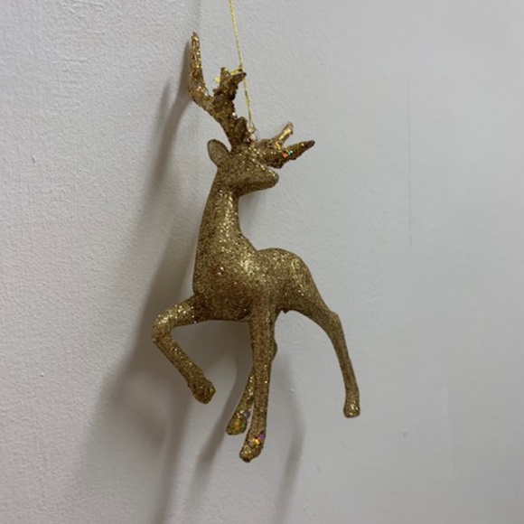Sparkling Gold Reindeer Christmas Ornament - Picture 2 of 7